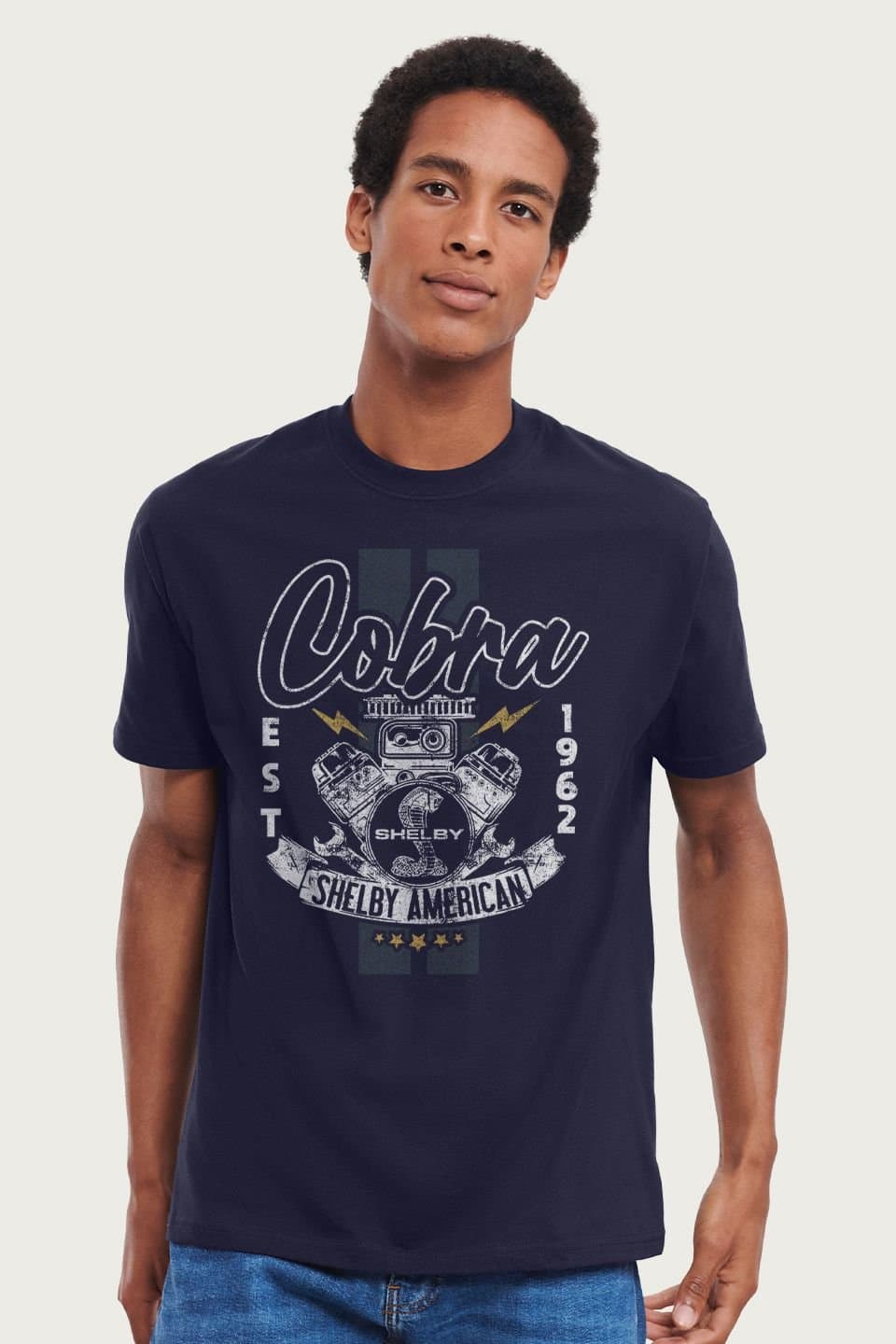 Shelby Shelby Navy Cotton Crew Neck T-Shirt