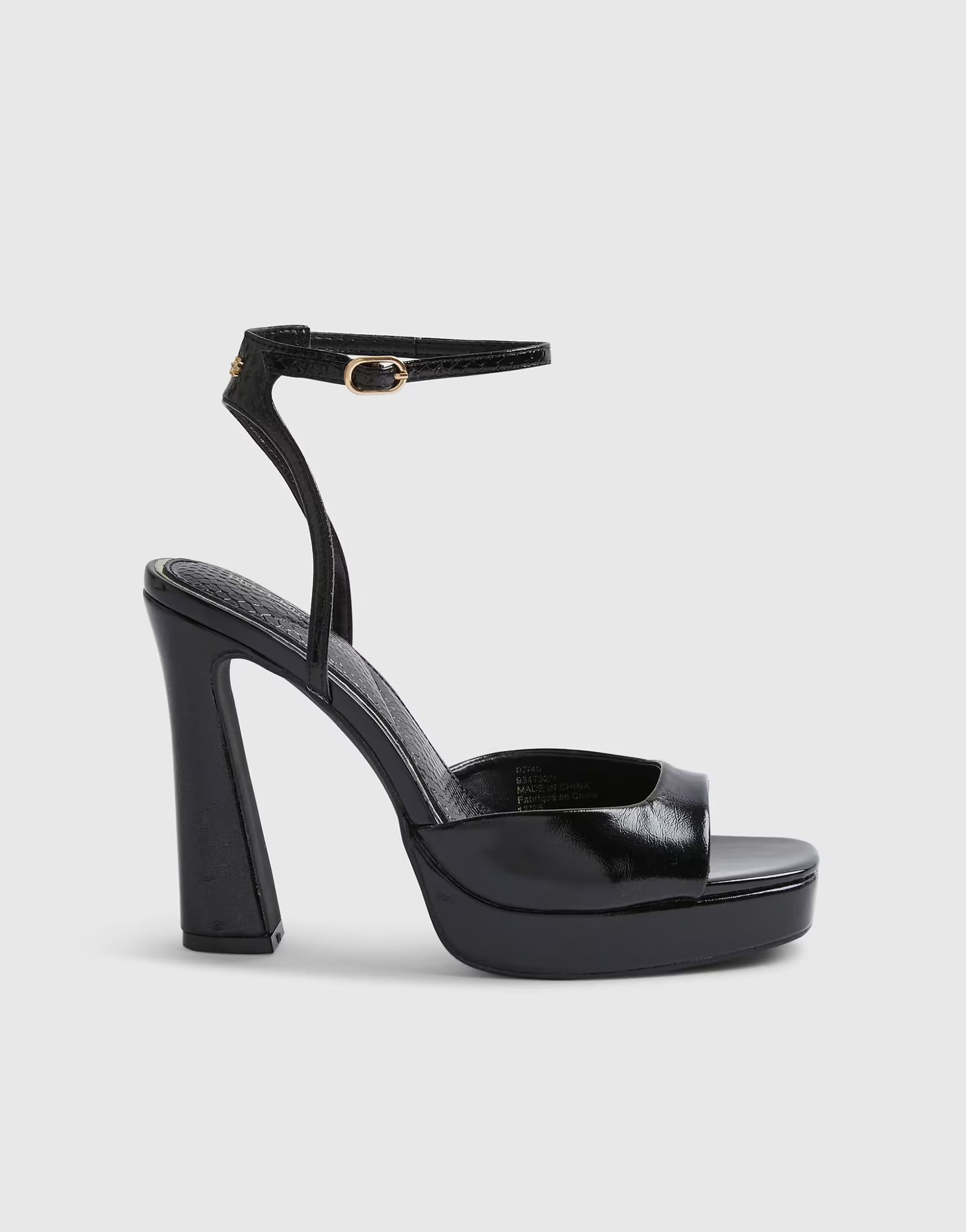 ASOS ASOS Black Patent Platform Heeled Sandals