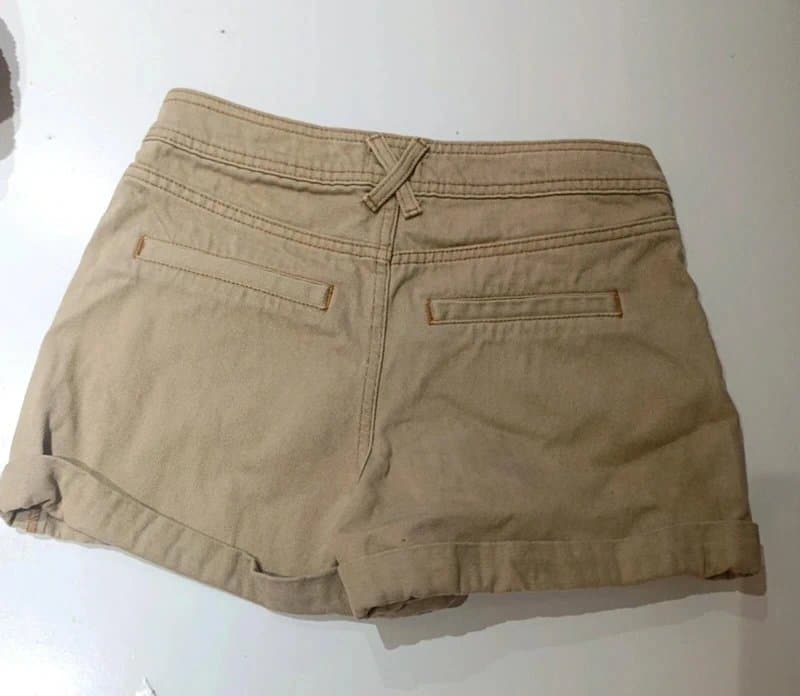River Island River Island Beige Utility Cargo Shorts UK 6 Y2K Low Rise Mini Hotpants Summer Coquette