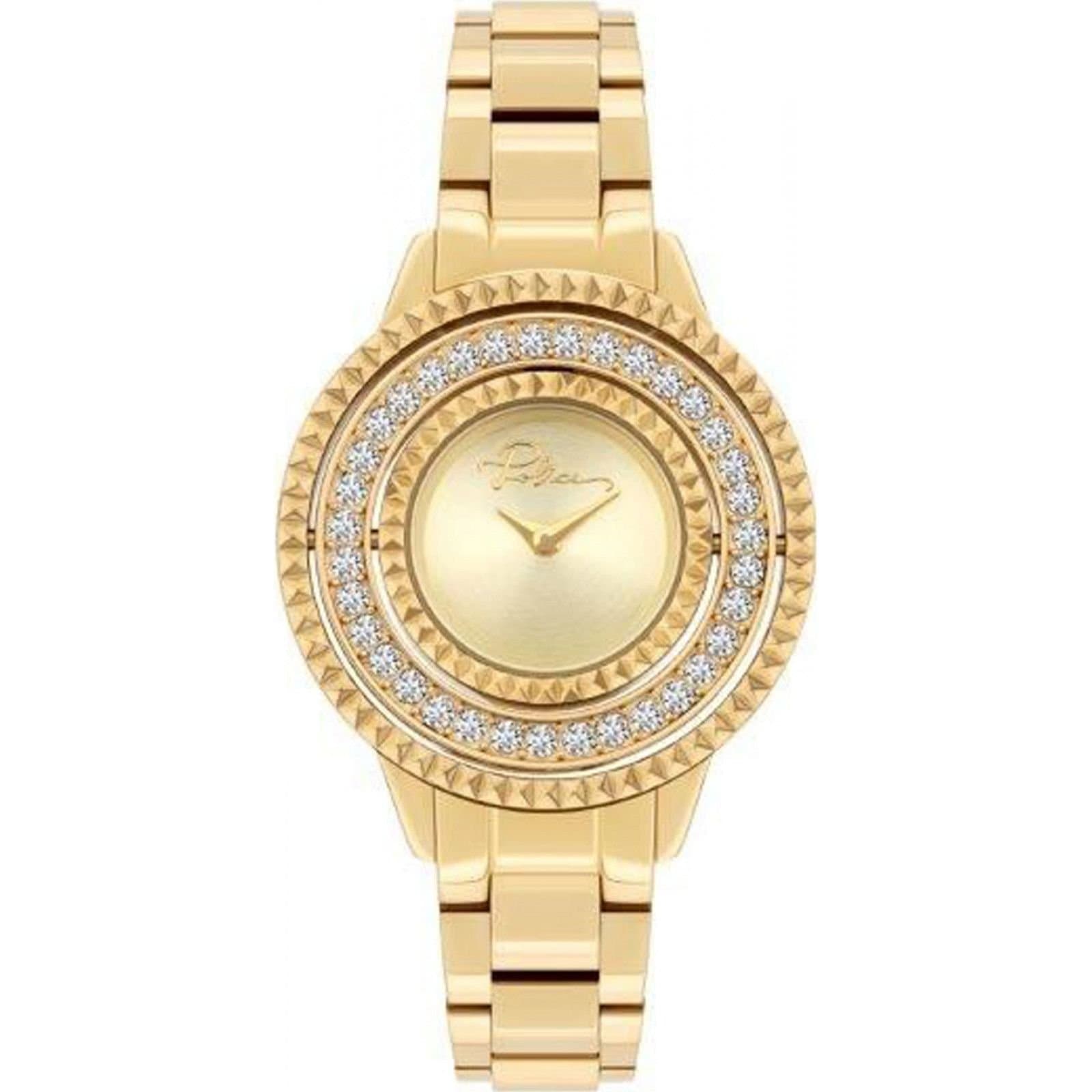 Police Police Men's PL.16037BSG-22M 34mm Quartz Watch in Gold