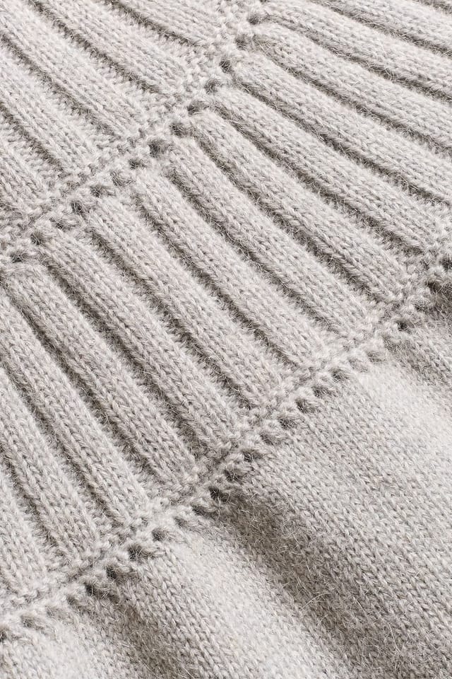 Celtic & Co Celtic & Co Women's Lofty Textured Crew Neck Cardigan in Light Grey - 3