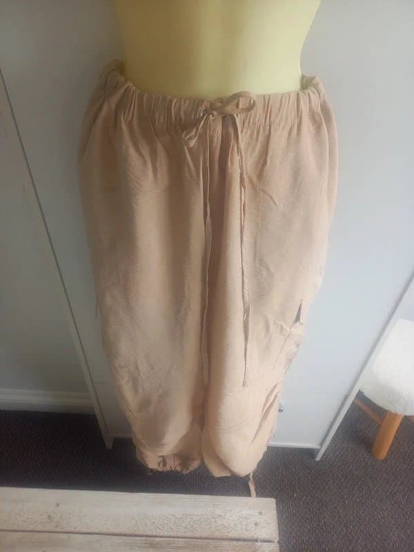 New Look Beige New look parachute cargo style pants