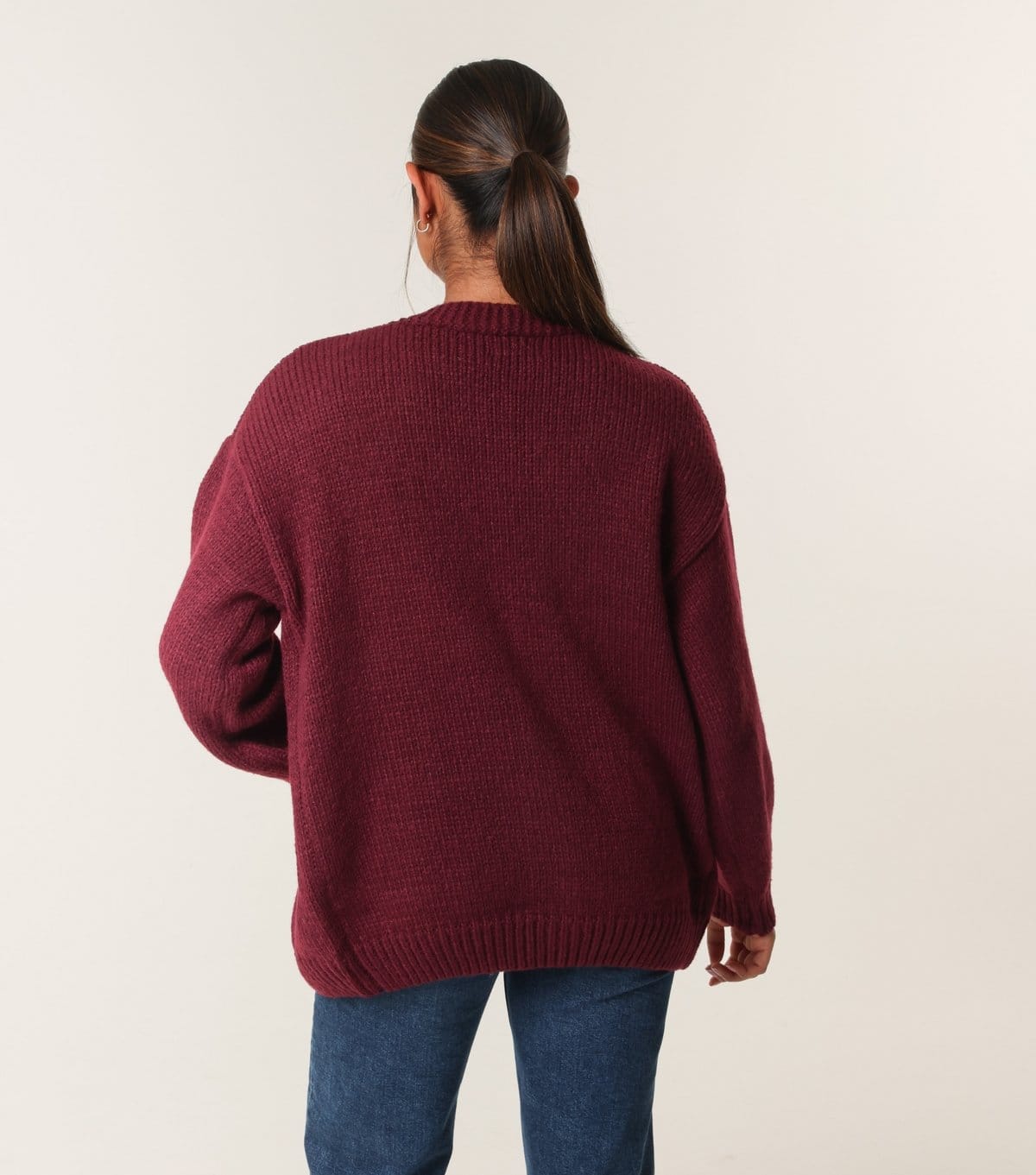 Blue Vanilla Women's Burgundy Daisy Embroidered Cardigan Blue Vanilla New Look - 4