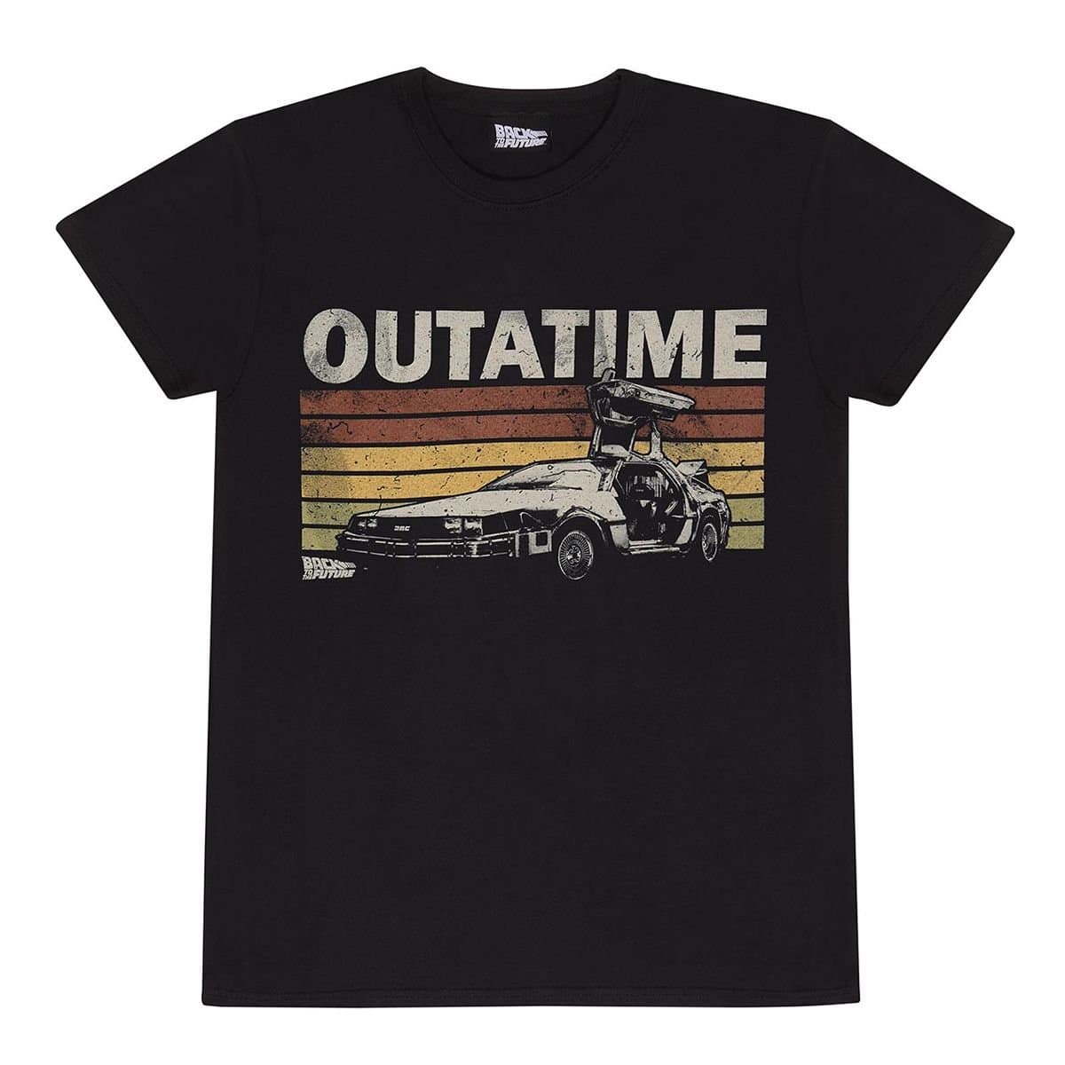 Back To The Future Back To The Future Men's Outatime Retro T-Shirt in Black