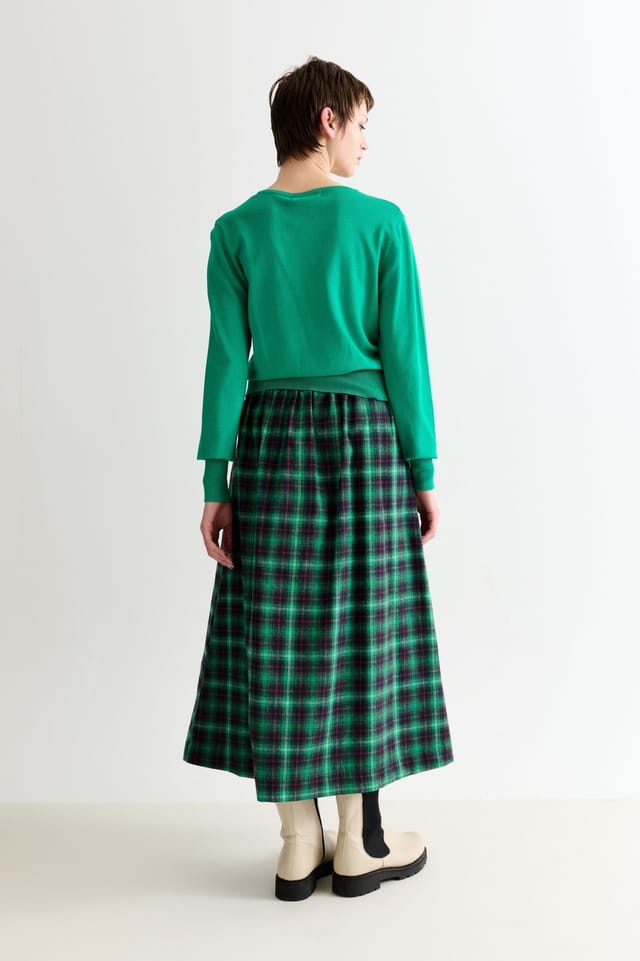 Louche Louche Women's Bia Winter Check Button Through Skirt - Green - 2
