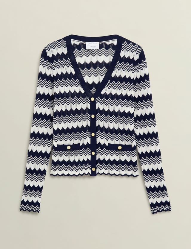 Hobbs London Hobbs London Women's Osterley V-Neck Knitted Cardigan in Navy - 2