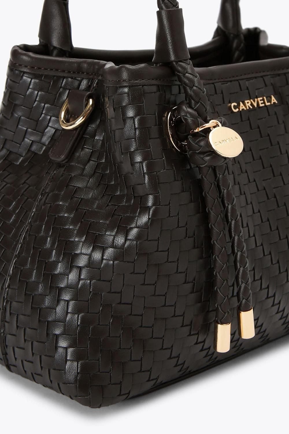 Carvela Carvela Women's 'Antionia Weave Mini' Bag in Dark Brown - 4