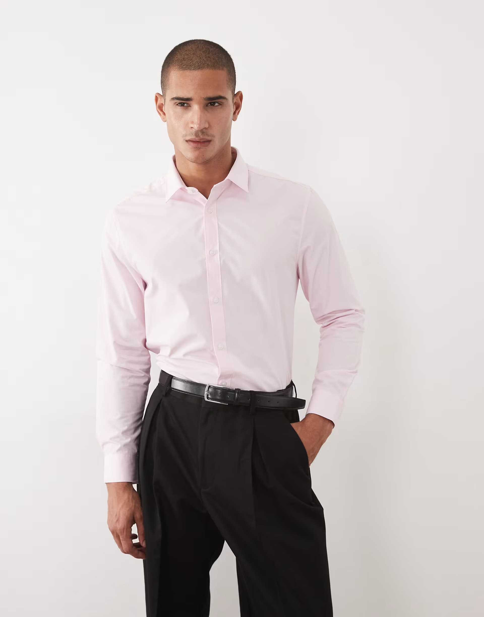 ASOS ASOS DESIGN regular smart shirt in light pink