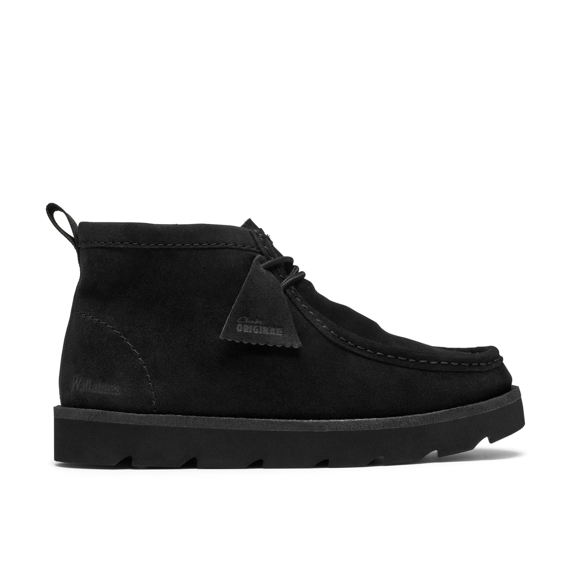 Clarks Clarks Men's Meare Walla Boot Black/Black Suede Ankle Boots, Wallabee, Lace Up in Black