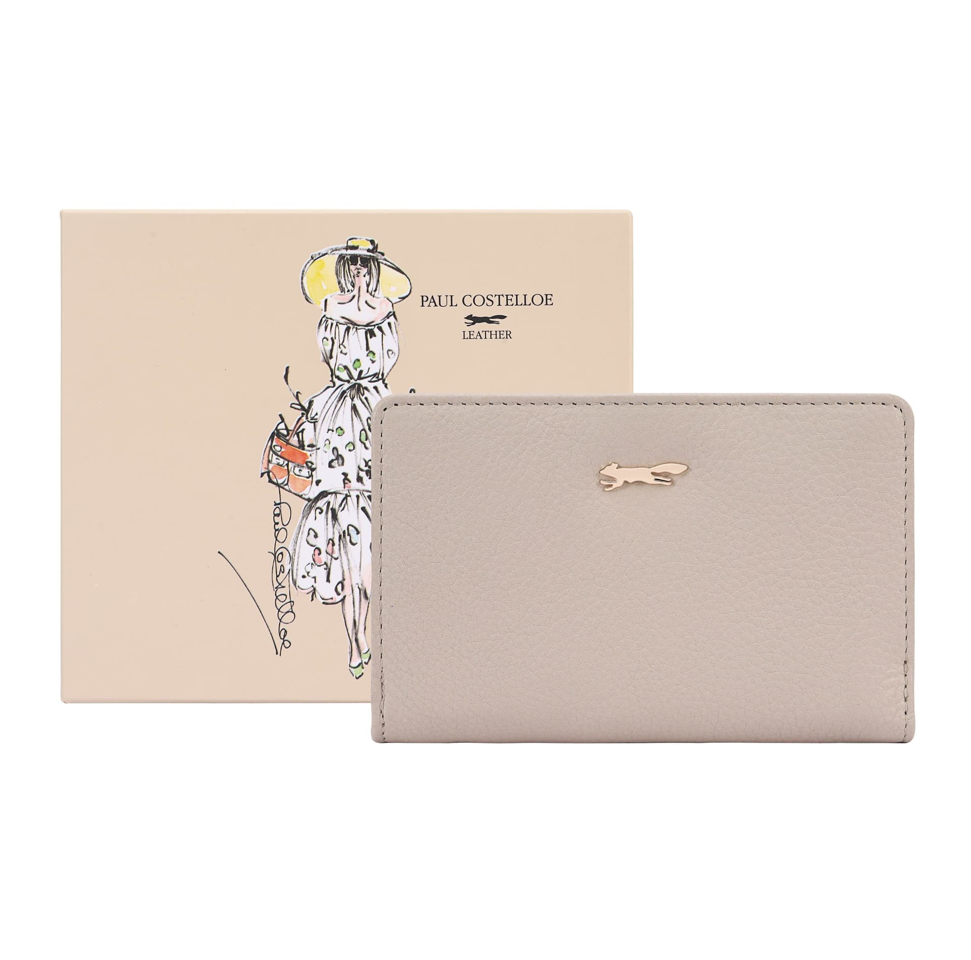 Paul Costelloe Paul Costelloe Women's Pansy Leather Purse in Light Beige
