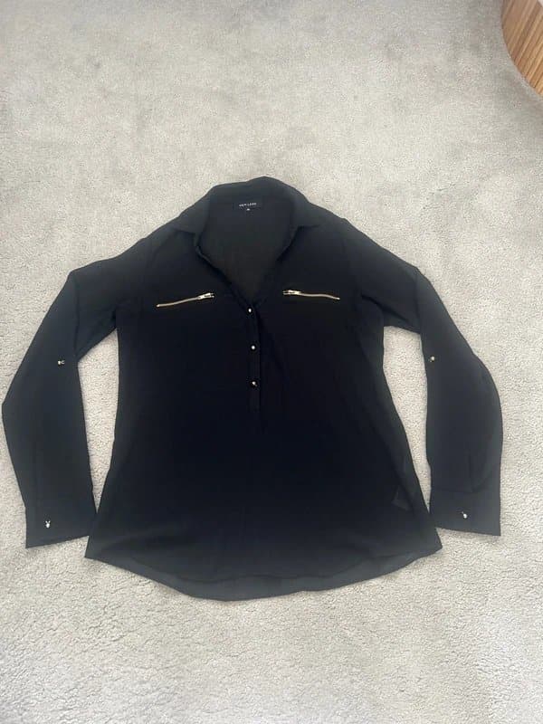 New Look Black chiffon style blouse