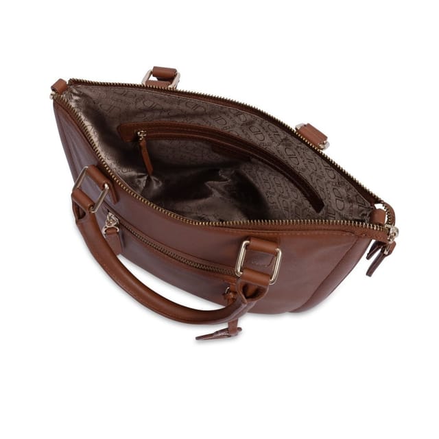 SADDLER SADDLER Women's Twin Handle Handmade Real Leather Crossbody Handbag in Tan - 2