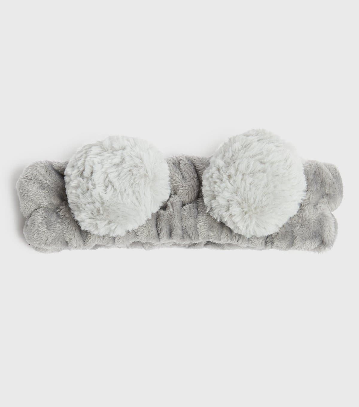 New Look New Look Pale Grey Fluffy Pom Pom Beauty Band