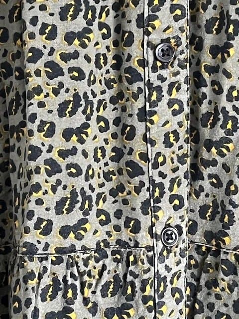 TU TU leopard print smock shirt dress size 18 button up long sleeve