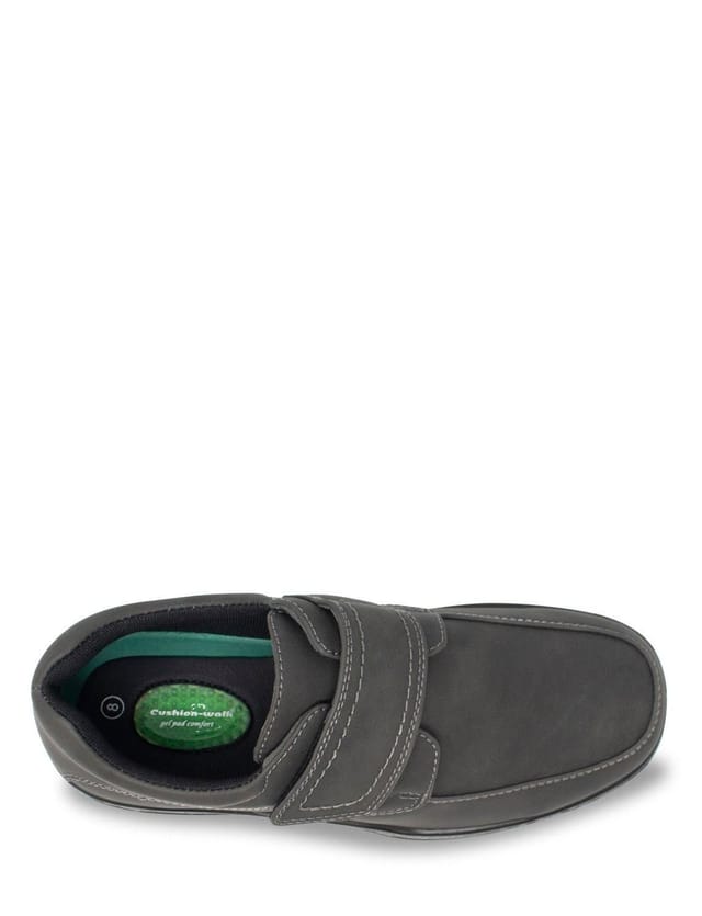 Cushion Walk Cushion Walk Men's Touch Fasten Wide Fit Shoe With Gel Pad in Grey - 3