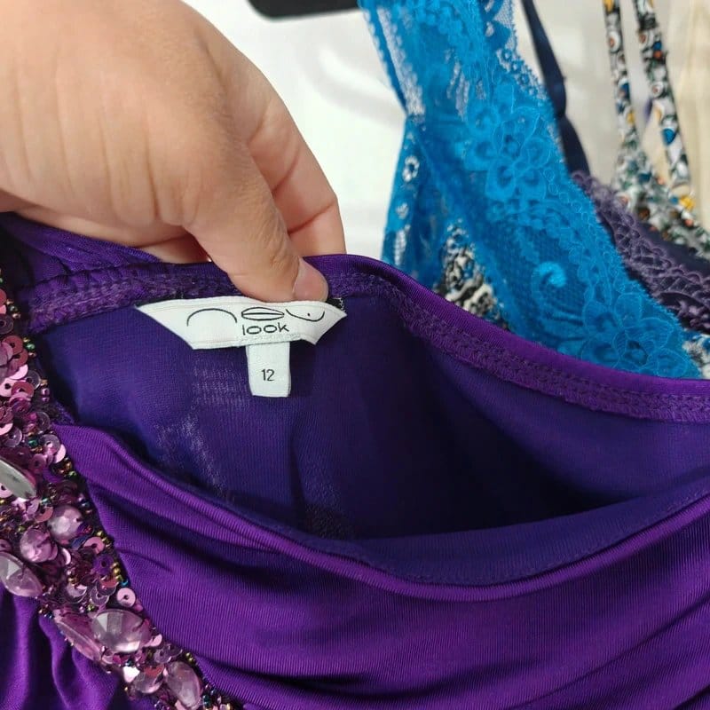 New Look Purple Embellished Mini Dress Size 12 Y2K Party Clubwear