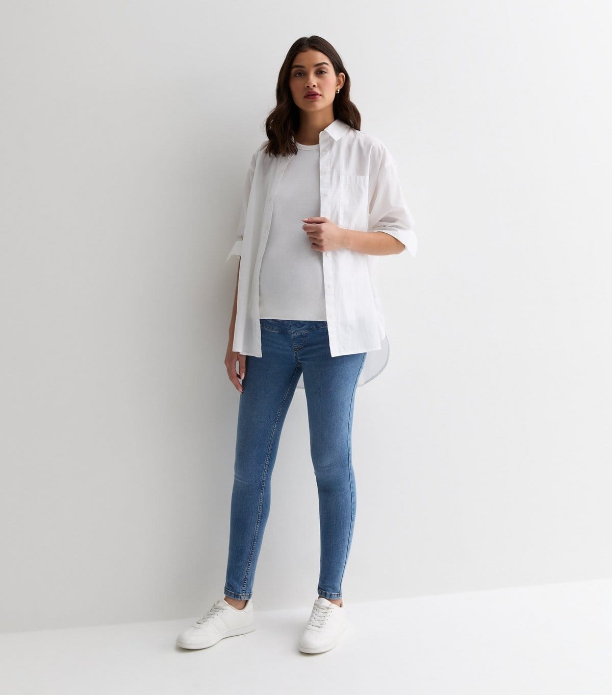 New Look Maternity Blue Over Bump Lift & Shape Skinny Jeans