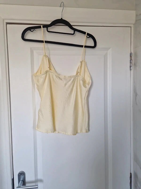 Bershka Yellow Silk Cami Top Size M
