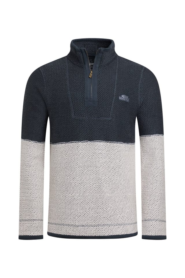 Weird Fish Weird Fish Men's Kielder 1/4 Zip Limited Edition Macaroni Sweatshirt in Dark Navy - 2