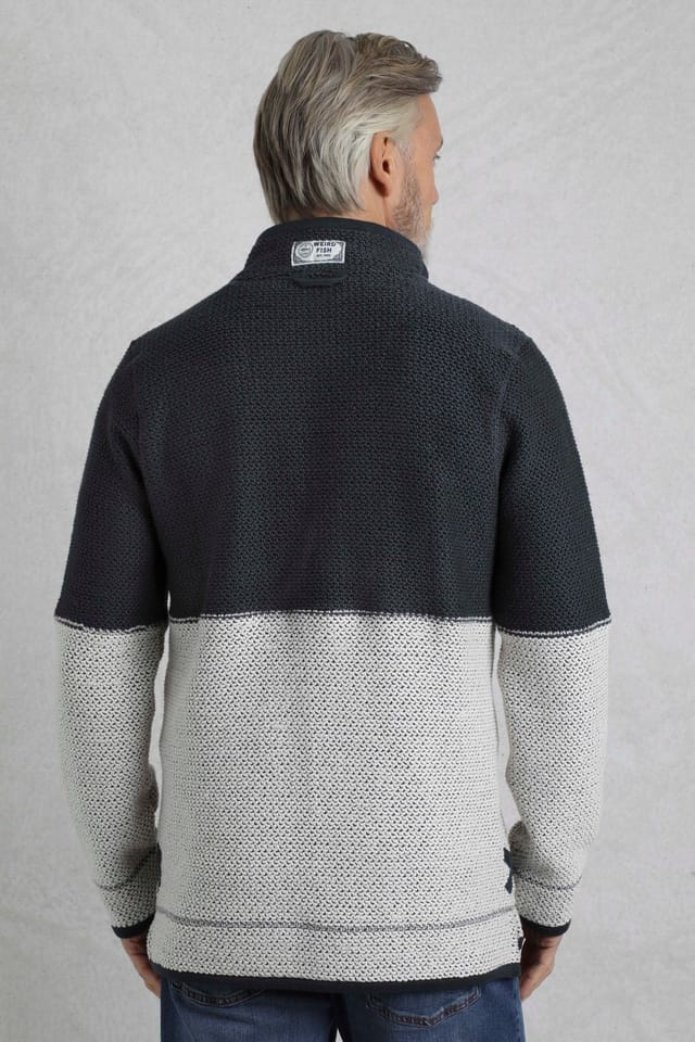 Weird Fish Weird Fish Men's Kielder 1/4 Zip Limited Edition Macaroni Sweatshirt in Dark Navy - 3