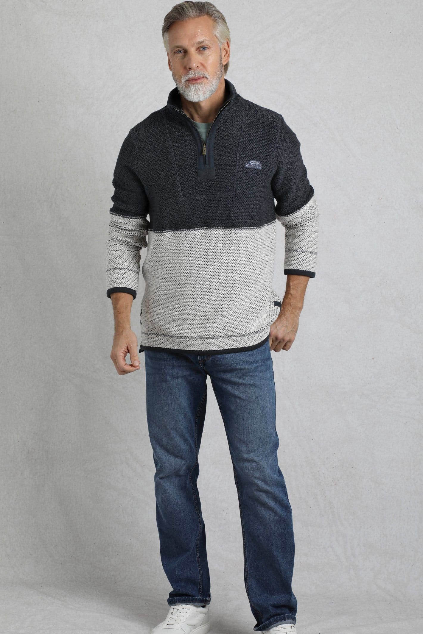 Weird Fish Weird Fish Men's Kielder 1/4 Zip Limited Edition Macaroni Sweatshirt in Dark Navy - 4