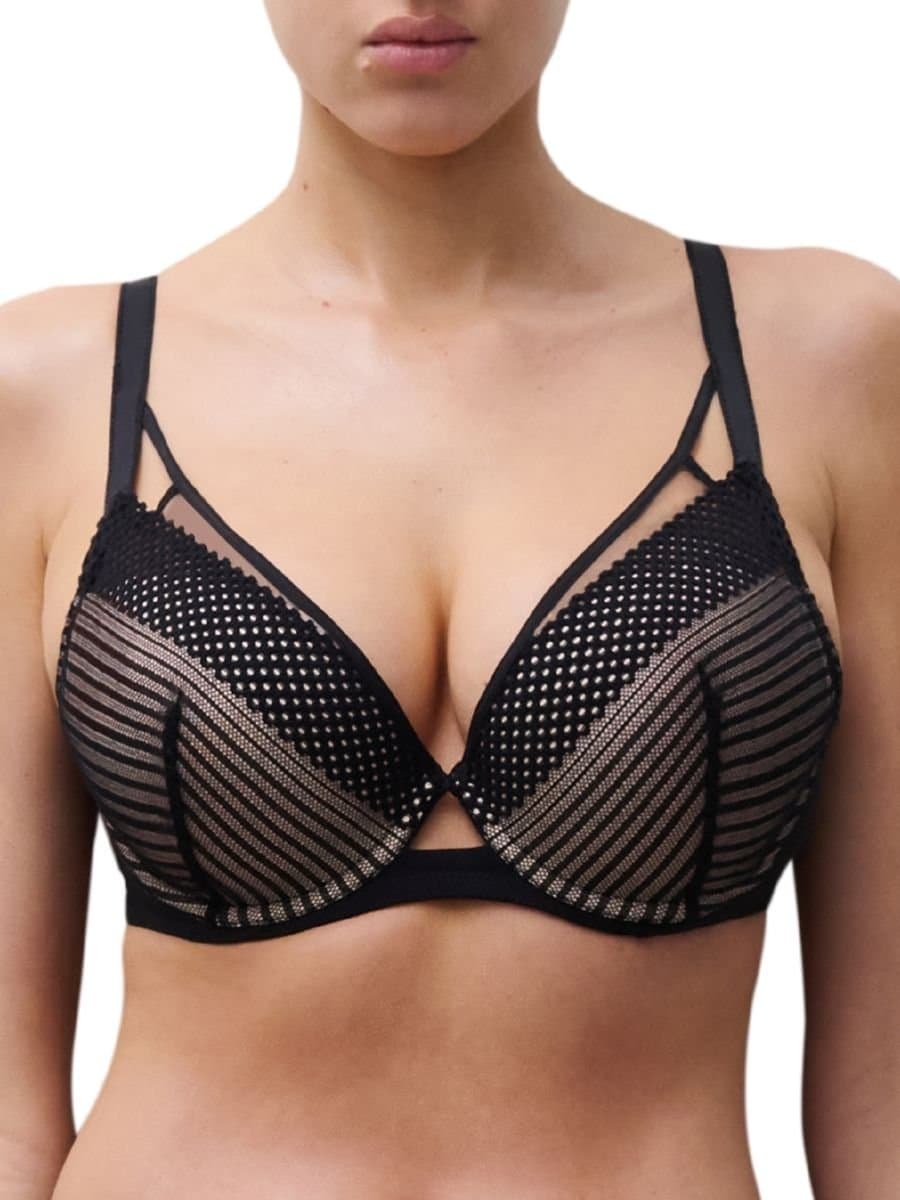 Chantelle Chantelle Women's Play Plunge T-Shirt Bra in Black