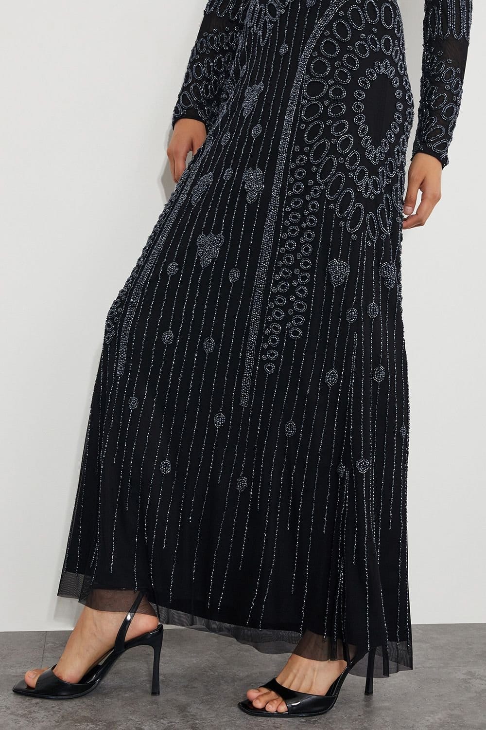 Monsoon Monsoon Women's Lorelai Beaded Long Sleeve Maxi Dress Black - 4