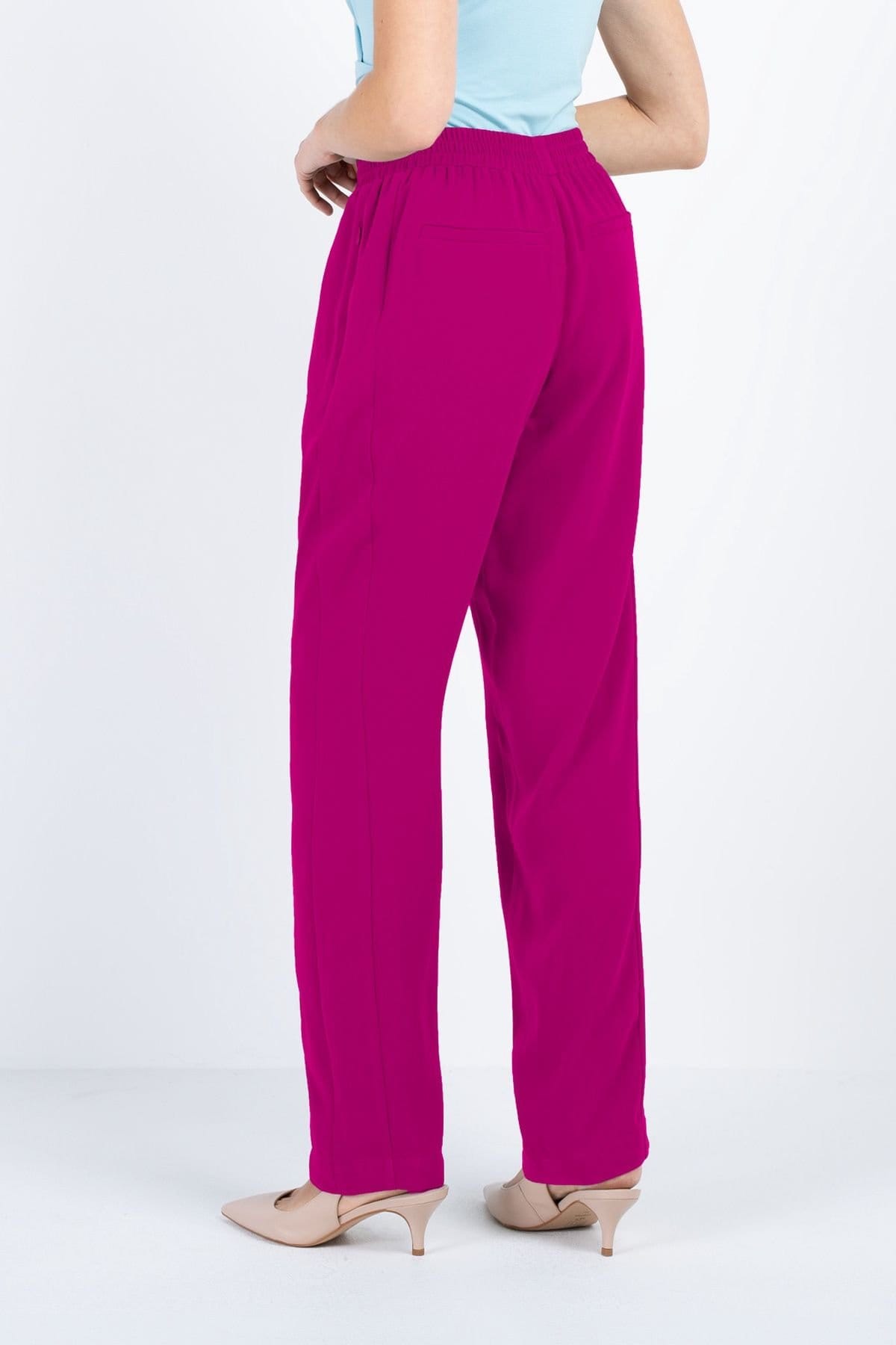 Kettlewell Kettlewell Women's Pintuck Front Slim Tapered Trousers in Fuchsia - 4