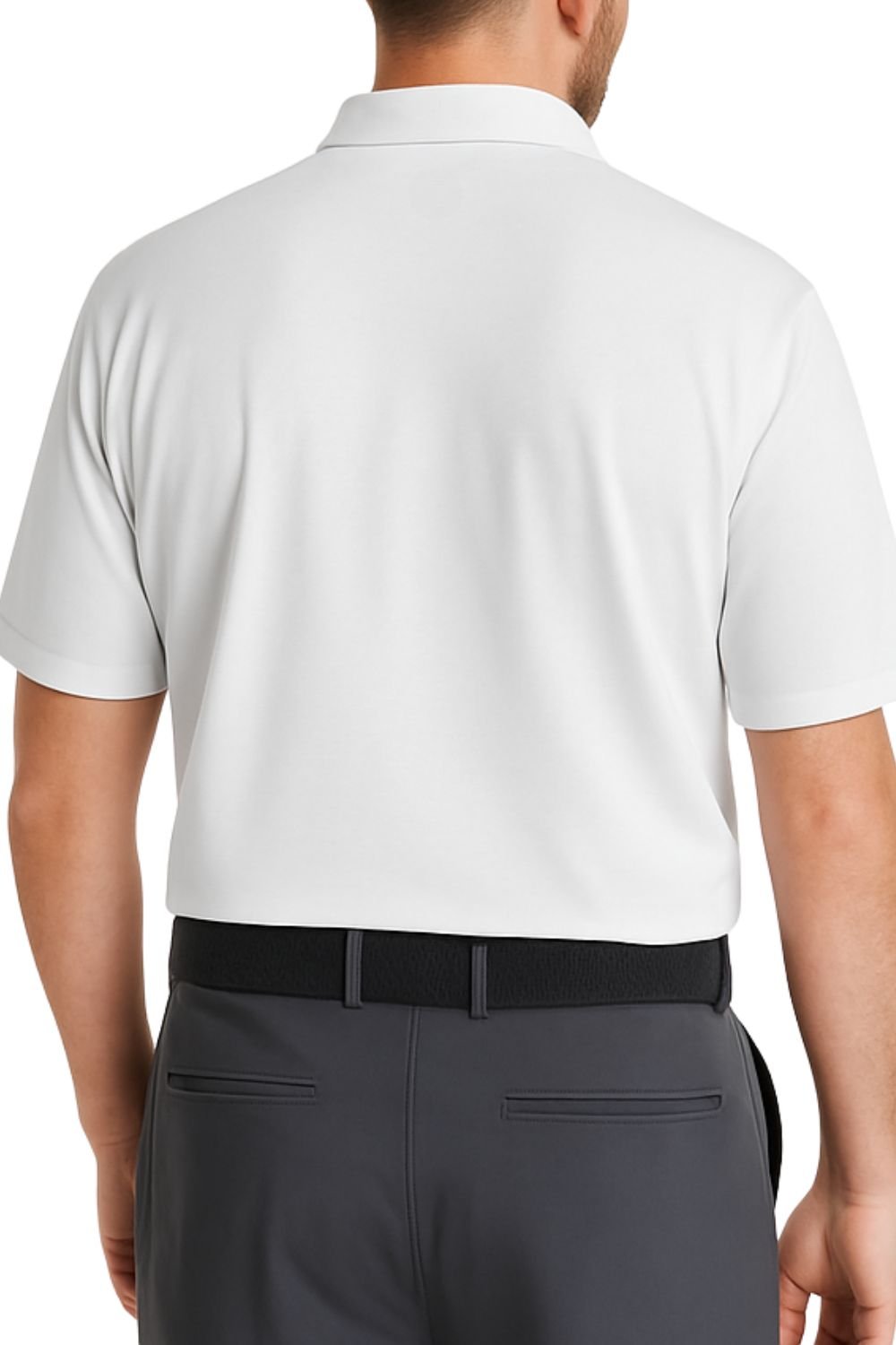 Under Par Under Par Men's UV Protection Stretch Waffle Knit Golf Polo Shirt in White - 3