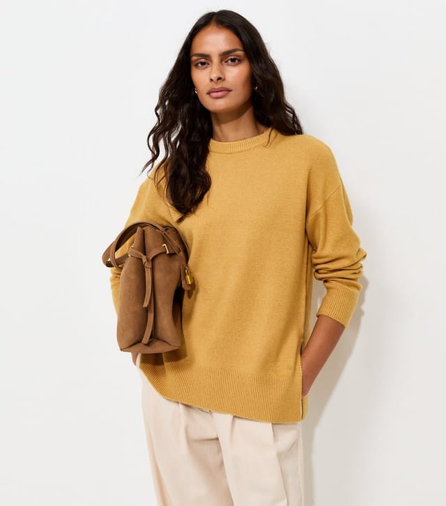 New Look Women's Dark Yellow Side Split Knitted Jumper New Look - 2