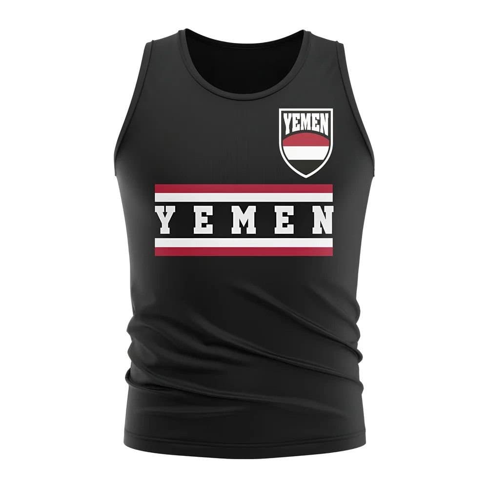 Yemen Yemen Men's Personalised Core Football Country Sleeveless Tee in Black