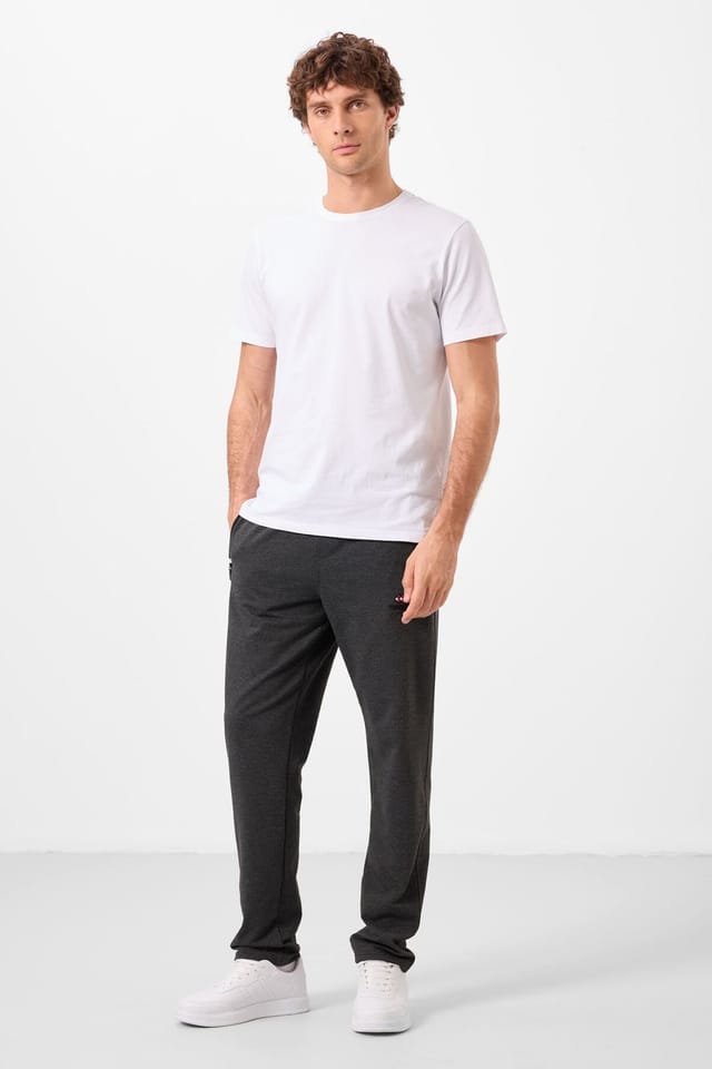 Tommy Life Tommy Life Men's Slim Fit Straight Leg Sweatpants in Charcoal - 2