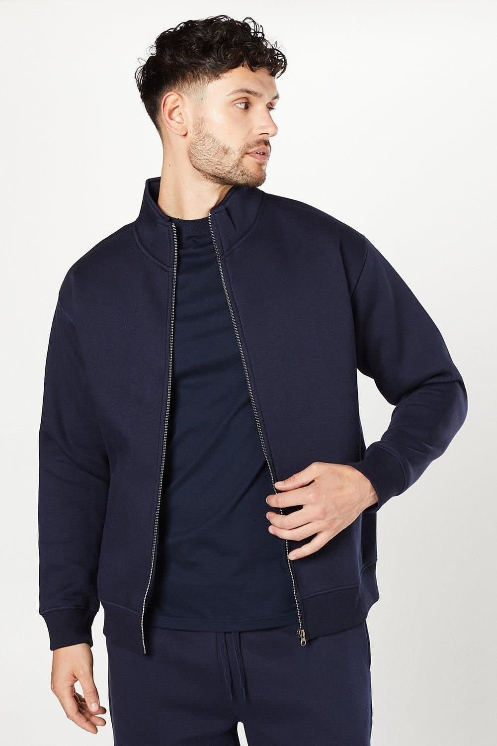 Burton Burton Men's Zip Through Jersey Bomber in Navy
