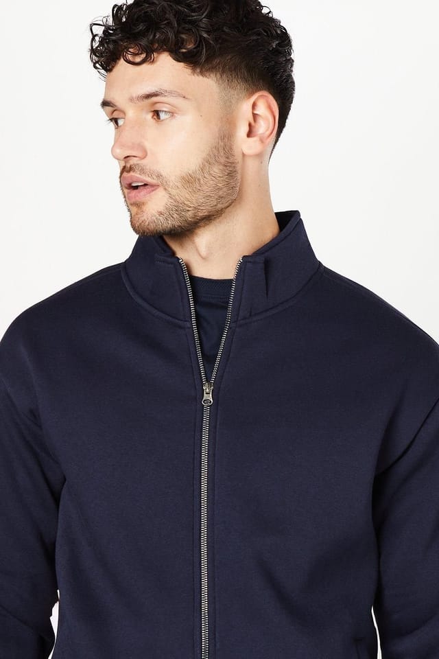 Burton Burton Men's Zip Through Jersey Bomber in Navy - 2