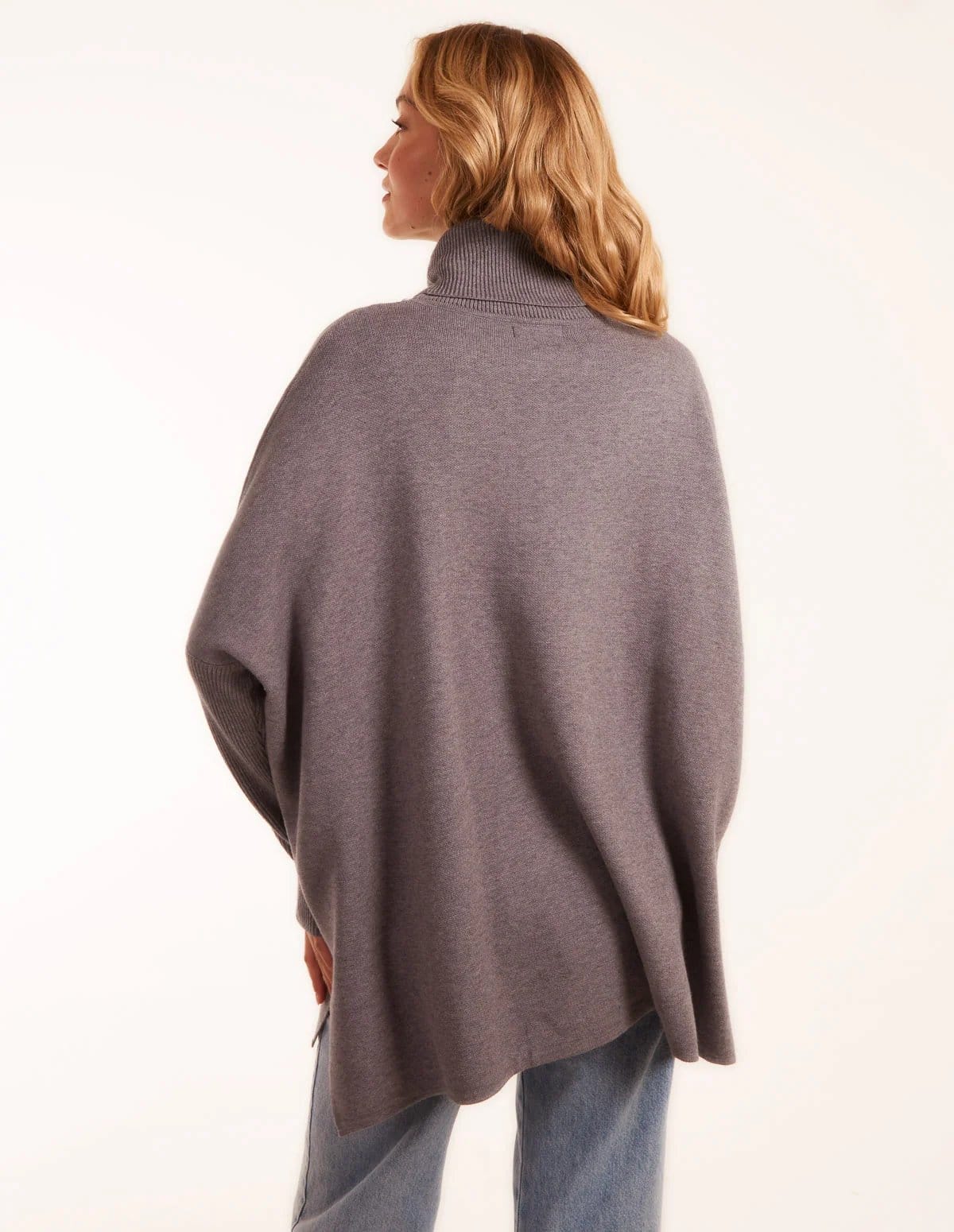 Blue Vanilla High Neck Boxy Jumper - 4