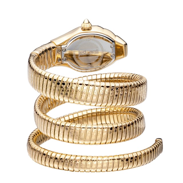 Just Cavalli Just Cavalli Women's Just Glam EVO 1 champagne Dial Yellow Gold Bracelet Snake Diamond Fashion Watch - 2