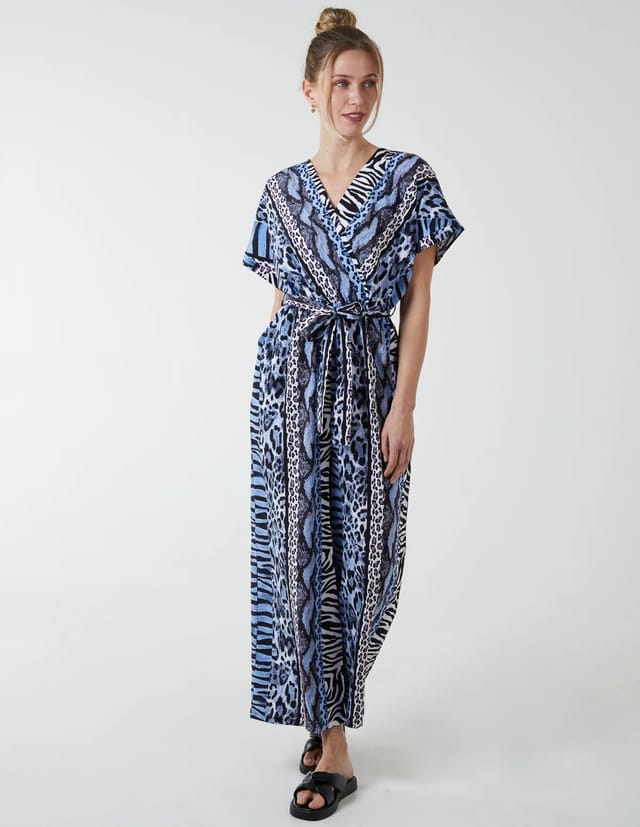 Blue Vanilla Multi Stripe Animal Jumpsuit - 3