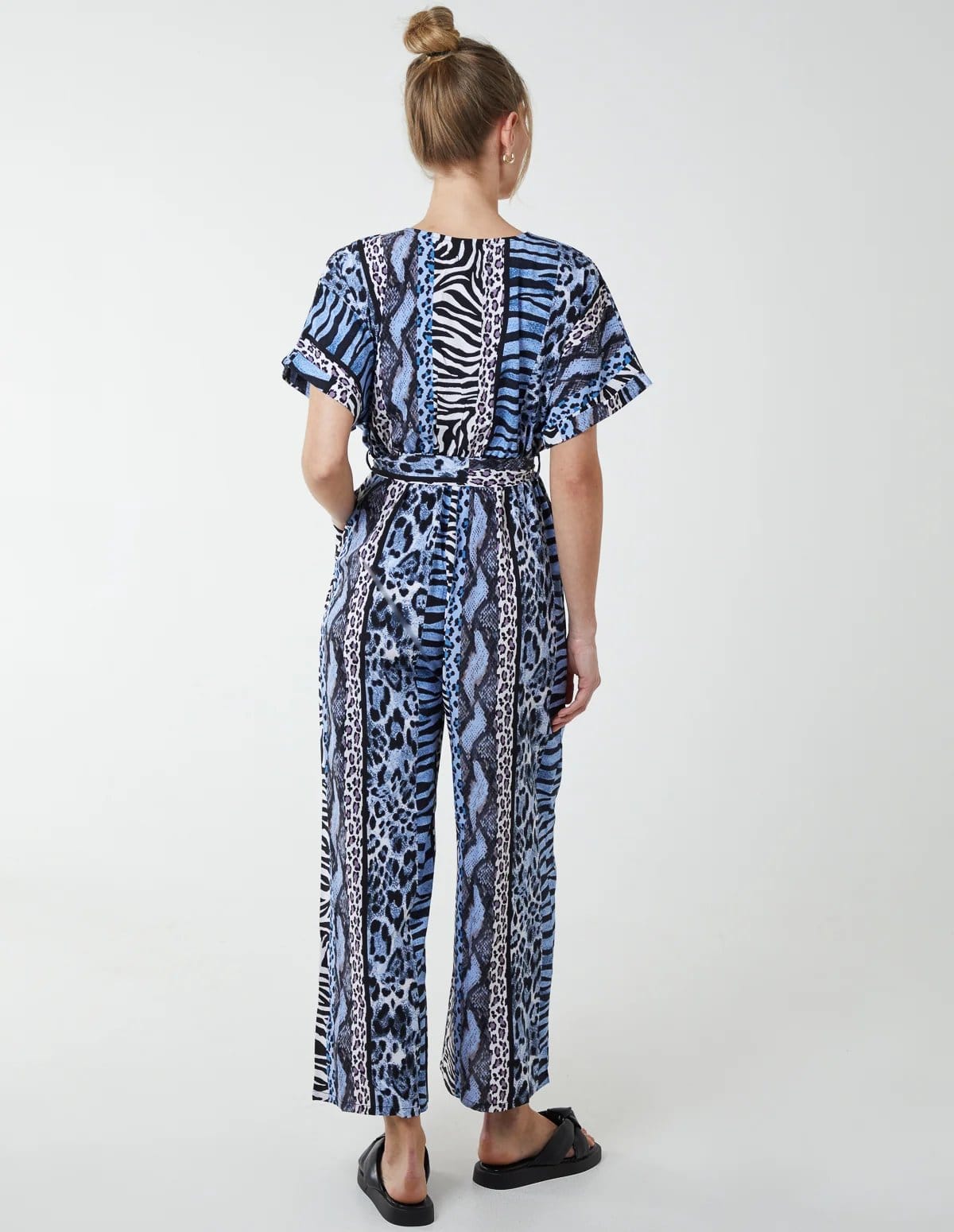 Blue Vanilla Multi Stripe Animal Jumpsuit - 4