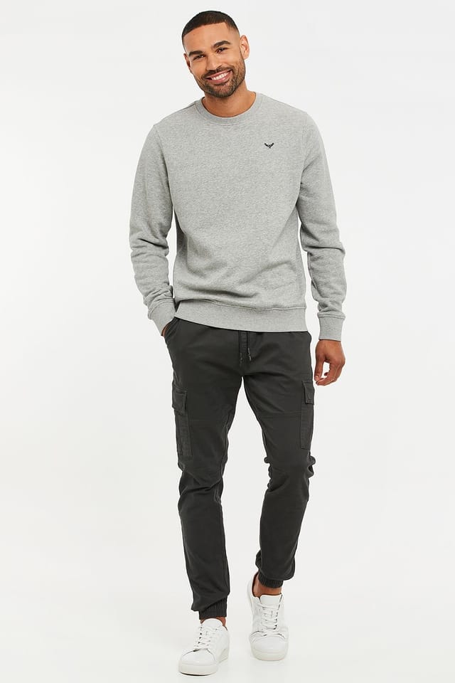 Threadbare Threadbare Men's Cotton Blend Crew Neck Sweatshirt in Light Grey - 3