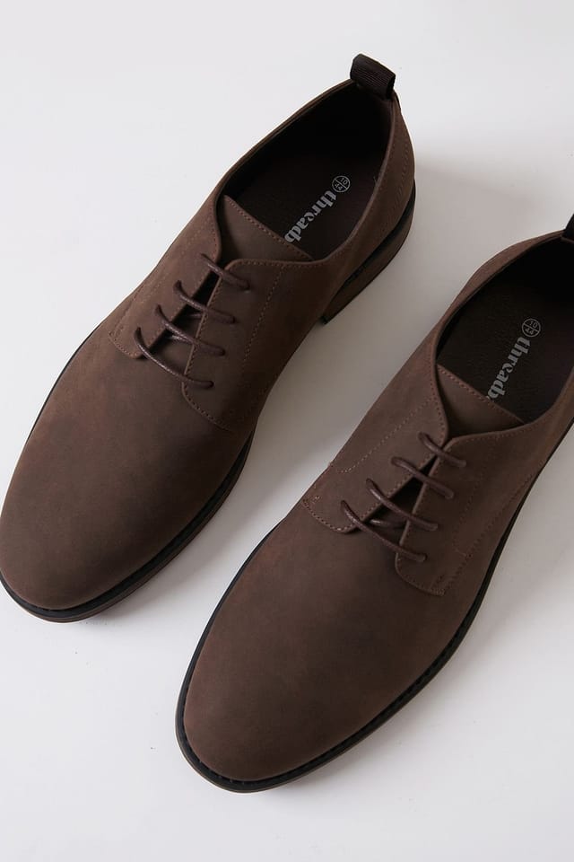 Threadbare Threadbare Men's Faux Suede Derby Shoes in Brown - 2