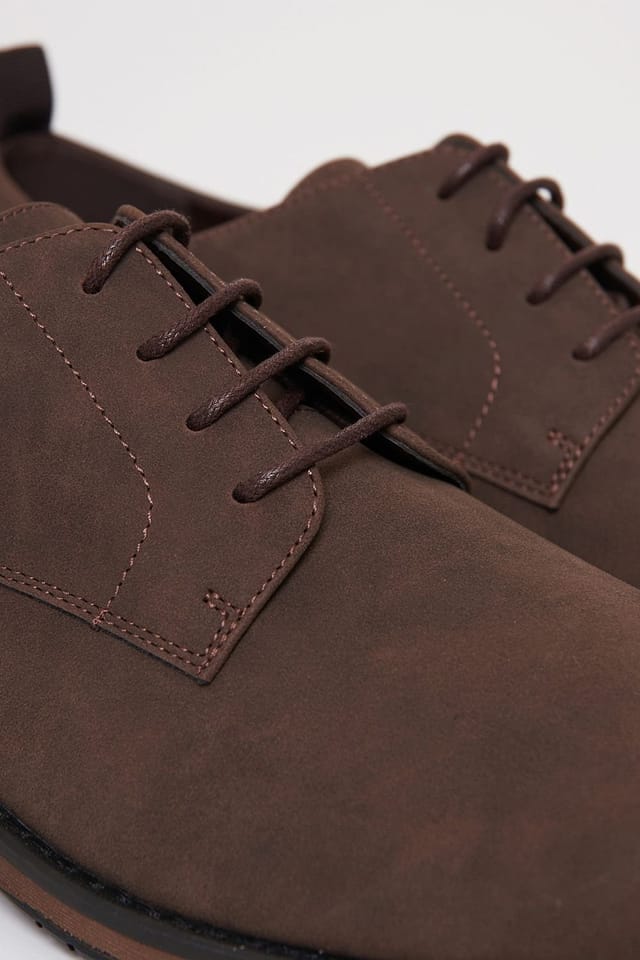 Threadbare Threadbare Men's Faux Suede Derby Shoes in Brown - 3
