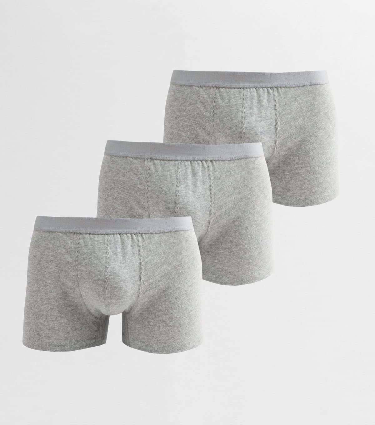 New Look Men's 3 Pack Grey Marl Jersey Boxers New Look