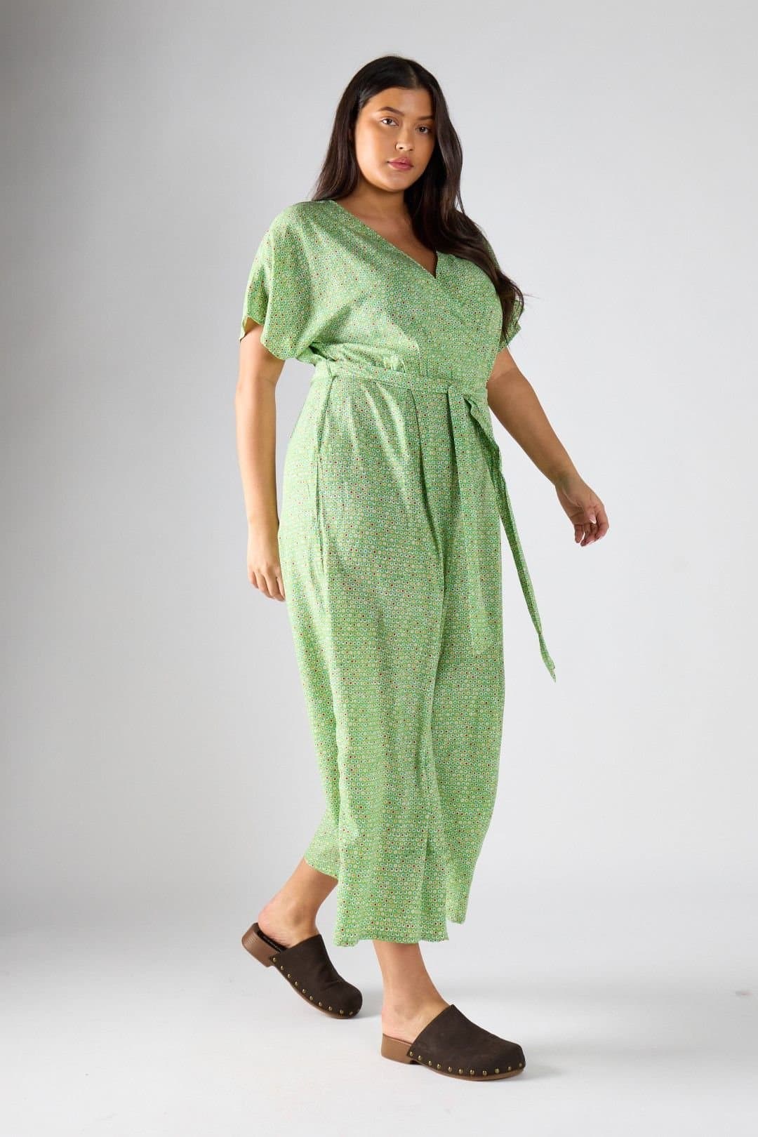 Shnoo Shnoo Women's Wrap Short Sleeve Wide Leg Jumpsuit