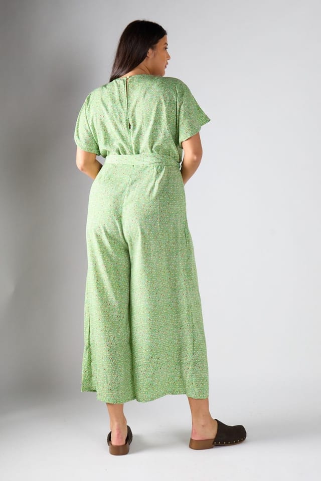Shnoo Shnoo Women's Wrap Short Sleeve Wide Leg Jumpsuit - 2