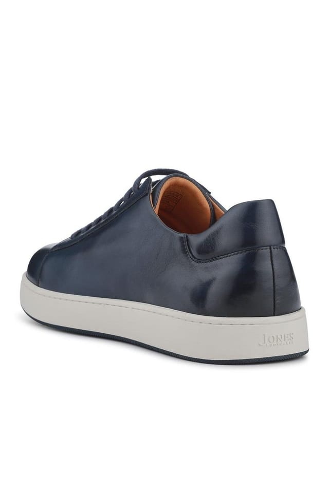 Jones Bootmaker Jones Bootmaker Men's Simone Wide-Fit Leather Trainers in Navy - 3