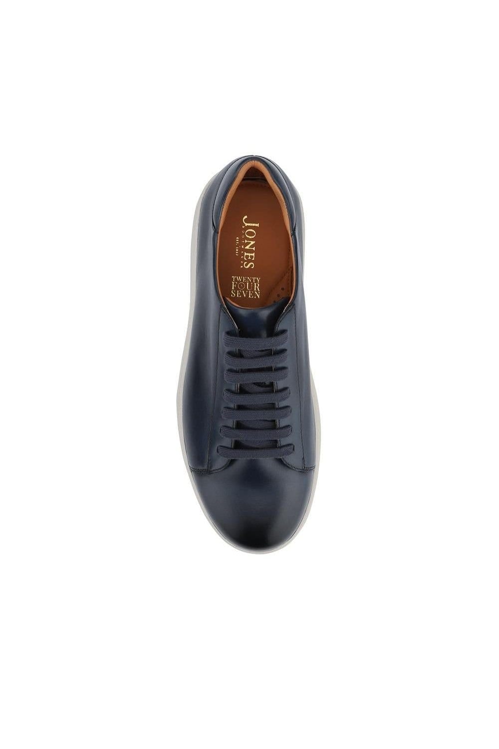 Jones Bootmaker Jones Bootmaker Men's Simone Wide-Fit Leather Trainers in Navy - 4