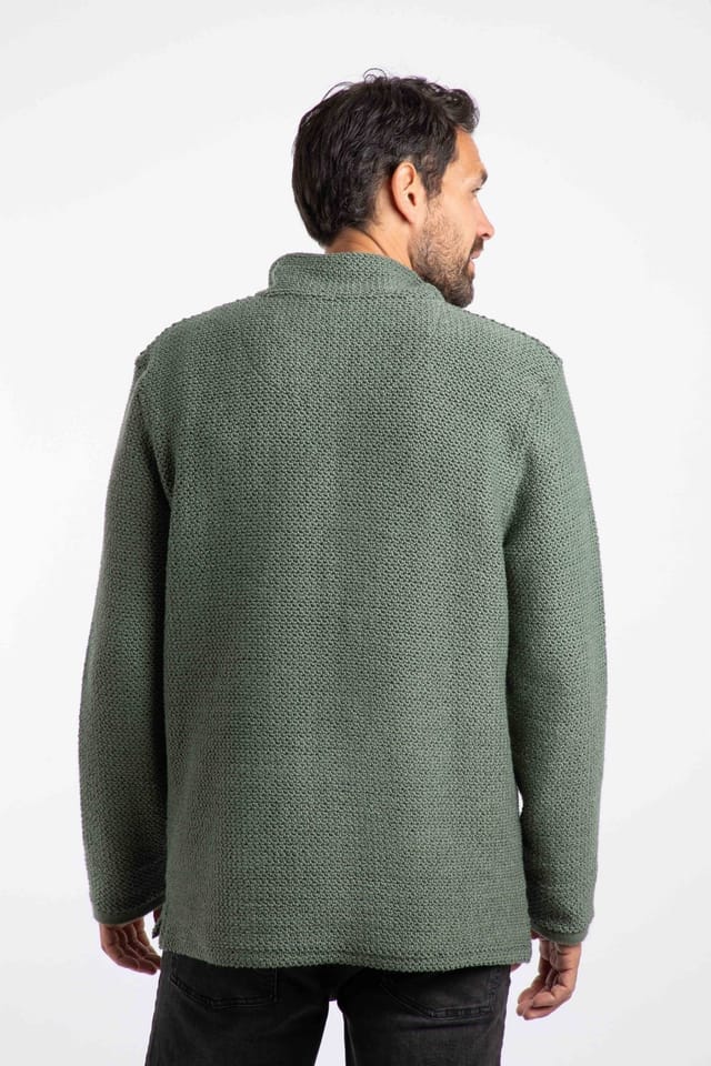 Weird Fish Weird Fish Men's Cruiser 1/4 Zip Macaroni Sweatshirt in Dark Olive - 3