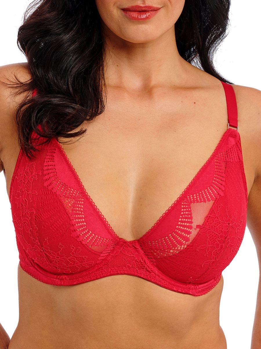 Wacoal Wacoal Women's Sensu Lace Plunge Bra in Red - 3