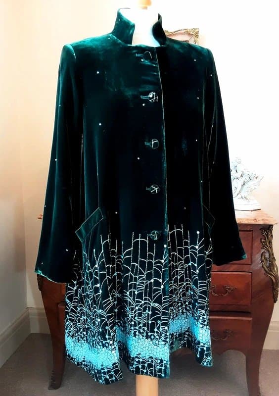 Favourbrook Favourbrook occasion coat/jacket in emerald silk velvet 16 BNWOT