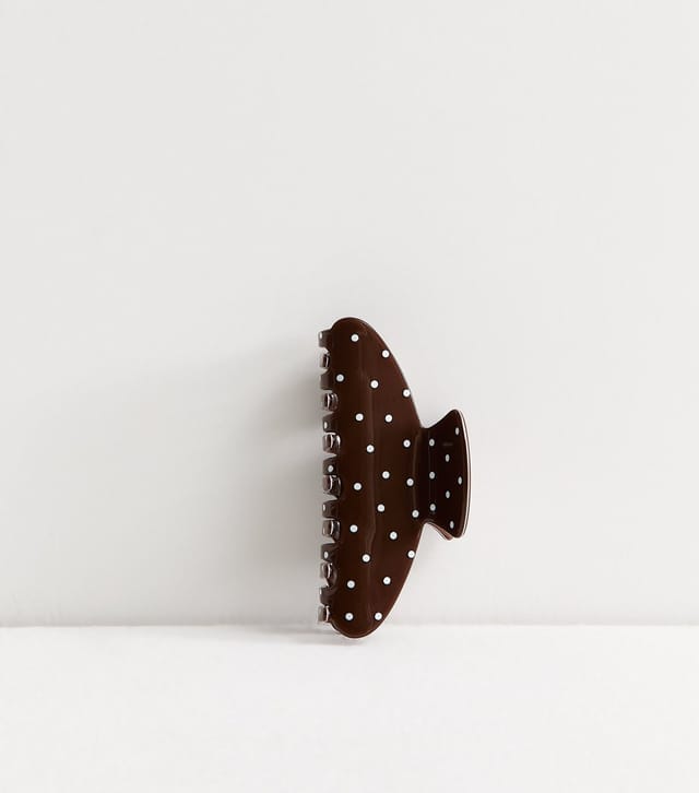 New Look Brown Polka Dot Hair Claw Clip New Look - 2